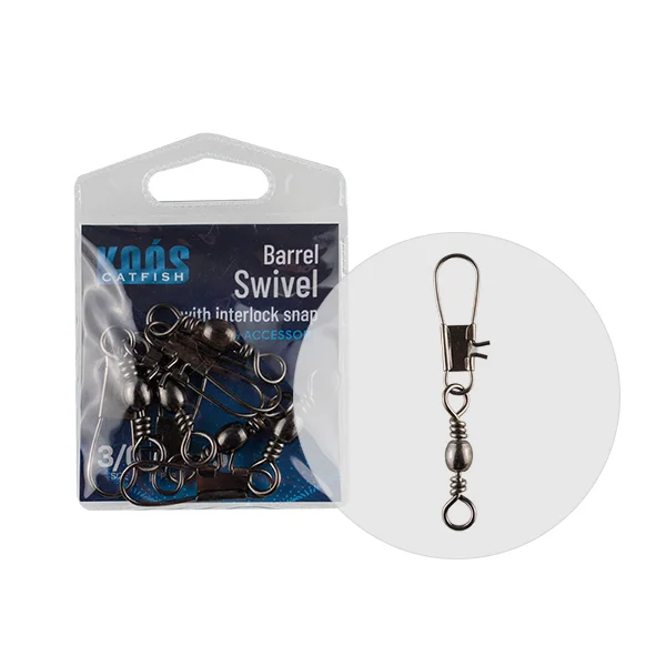 Utolsó esély KOOS BARREL FORGÓ WITH INTERLOCK SNAP 5/0 3PCS/BAG