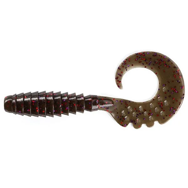 Utolsó esély FISHUP_FANCY GRUB 1" (12PCS.), 050 - GREEN PUMPKIN BROWN/RED & PURPLE