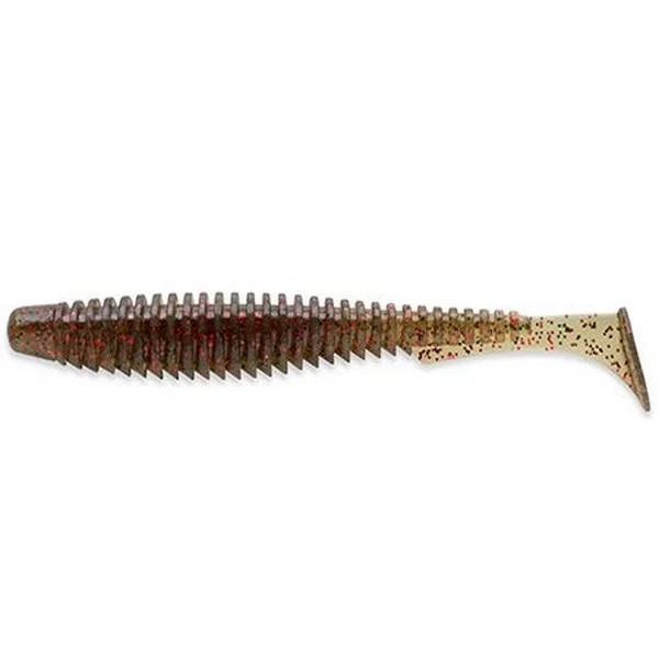 Outlet FISHUP_U-SHAD 4" (8PCS.), 045 - GREEN PUMPKIN/RED & BLACK