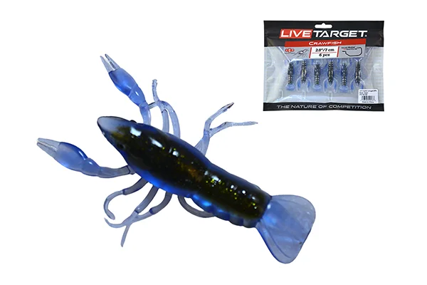 LIVETARGET 2.8" CRAWFISH UN-RIGGED BLUE / GREEN 71 MM SINKING Azonnali szállítás