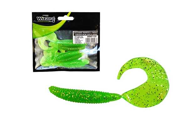 WIZARD HARPEX TWIST GREEN 9CM 5PCS/BAG Gyors kiszállítás