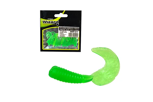 Akciós ár WIZARD HARPEX TWIST GREEN 3CM 15PCS/BAG
