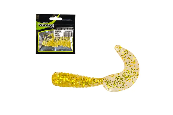WIZARD HARPEX TWIST CLEAR-GOLD 3CM 15PCS/BAG Biztonságos vásárlás