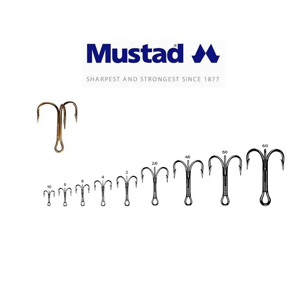 Azonnali szállítás MUSTAD TREBLE HOOKS 4 10DB/CSOMAG