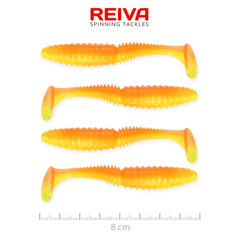 Újdonság ZANDER POWER SHAD 8CM 4DB/CS (SHINY ORANGE)