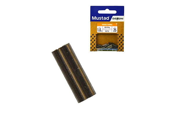 Újdonság MUSTAD DOUBLE BARREL SLEEVE- BLACK 0.8MM BLACK NICKEL 25PCS/BAG