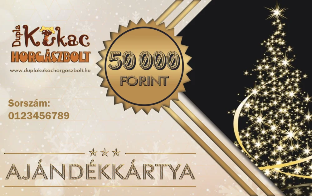Utolsó esély EGYEDI KARÁCSONYI AJÁNDÉKKÁRTYA - A TÖKÉLETES MEGLEPETÉS HORGÁSZOKNAK! 50000 FT.