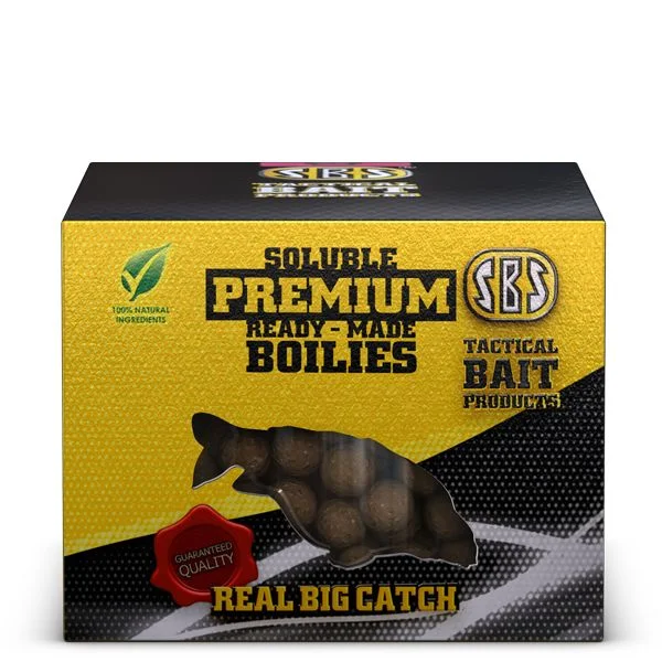 SBS SOLUBLE PREMIUM READY-MADE BOILIES KRILL HALIBUT 250 GR 16-20 MM Exkluzív ajánlat