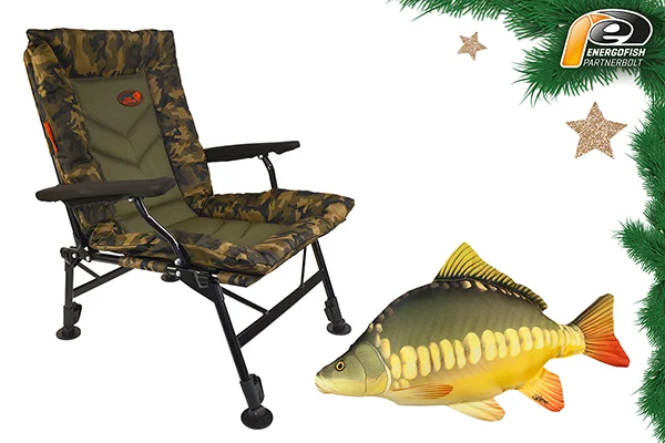 Kedvezményes ár KARÁCSONYI COMFORT CAMO SZÉK AJÁNDÉK 61CM-ES PONTYPÁRNÁVAL