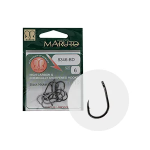 Szezonális akció MARUTO HOROG 8346BD CARP HOOKS BARBED FORGED T.D.E.10° HC BLACK NICKEL 6