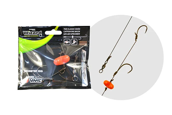 Alacsony ár WIZARD MONSTER - THE CLASSIC KOÓS CATFISH RIG 6/0+8/0 SPECIMEN