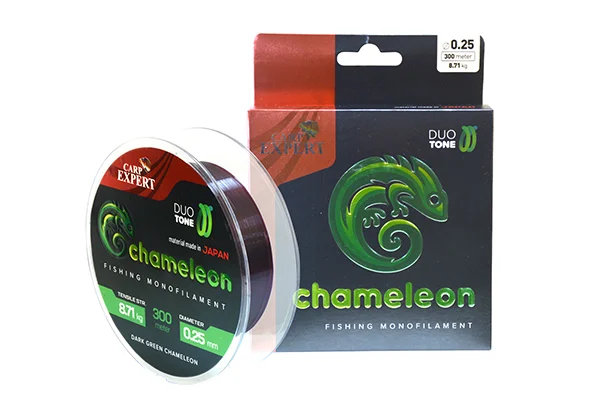Szezonális akció CARP EXPERT CHAMELEON 300M/SPOOL SHINY DARK GREEN 0.25MM 8,71KG