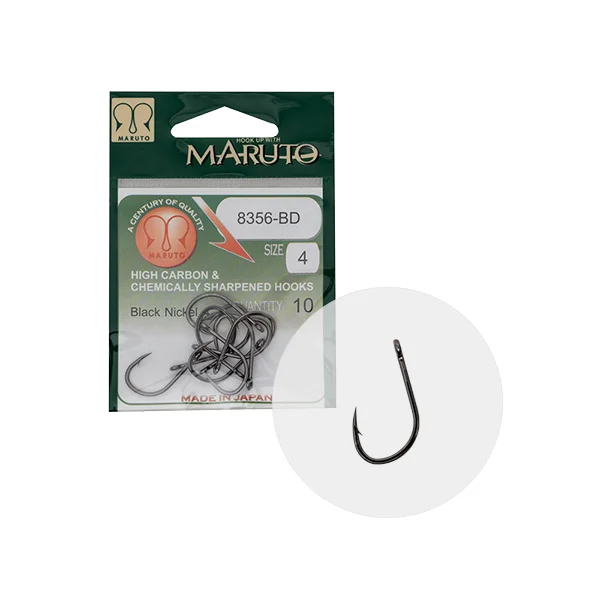 MARUTO HOROG 8356-BD CARP HOOKS BARBED FORGED STRAIGHT EYE HC BLACK NICKEL 10 Biztonságos fizetés