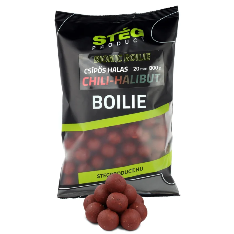 Alacsony ár STÉG BIONIC BOILIES 20MM 800G CHILI-HALIBUT