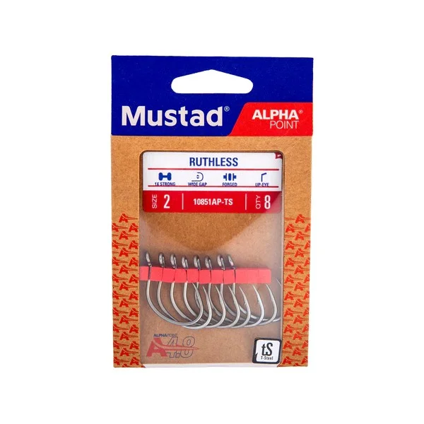MUSTAD RUTHLESS EYED, 5/0 5DB/CSOMAG Újdonság