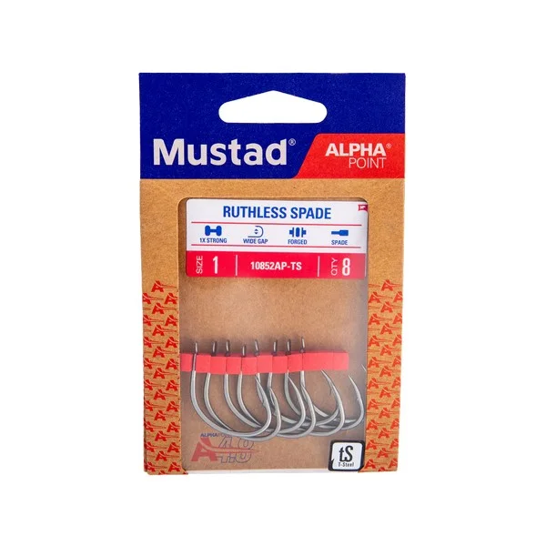 MUSTAD RUTHLESS SPADE TITAN STEEL 3/0 5DB/CSOMAG Gyors szállítás