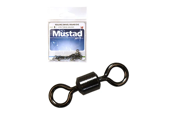MUSTAD ROLLING SWIVEL ROUND EYE 6 BLACK NICKEL 10DB/CSOMAG Rendeld meg most
