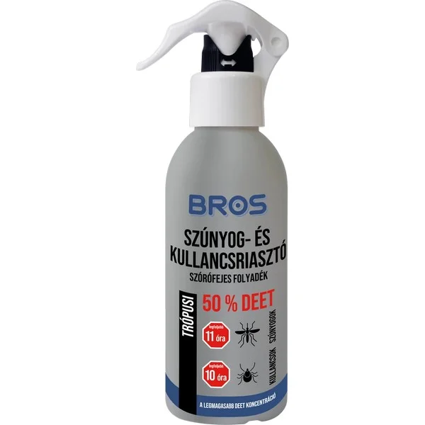 Korlátozott ajánlat BROS SZÚNYOG ÉS KULLANCSRIASZTÓ TRÓPUSI, SZÓRÓFEJES 130ML (50% DEET)