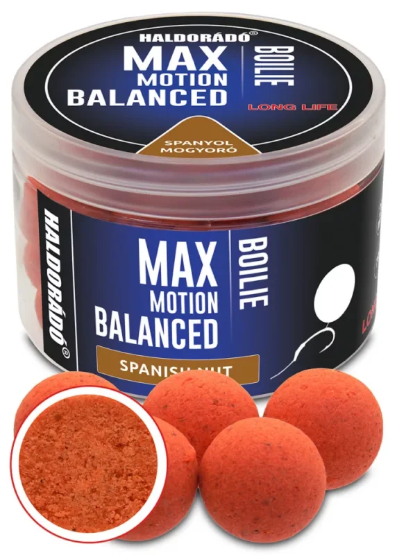 Vásárlói kedvenc HALDORÁDÓ MAX MOTION Boilie Balanced 20 mm - Spanyol Mogyoró 70gr