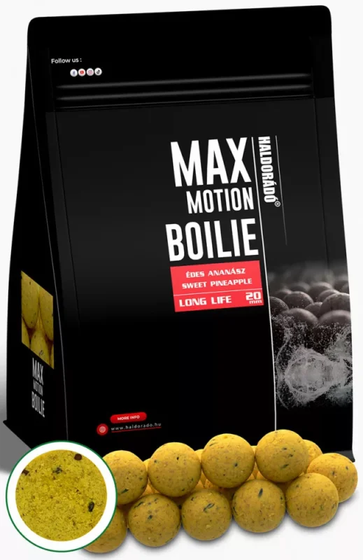 HALDORÁDÓ MAX MOTION Boilie Long Life 20 mm - Édes Ananász 800gr Különleges ajánlat