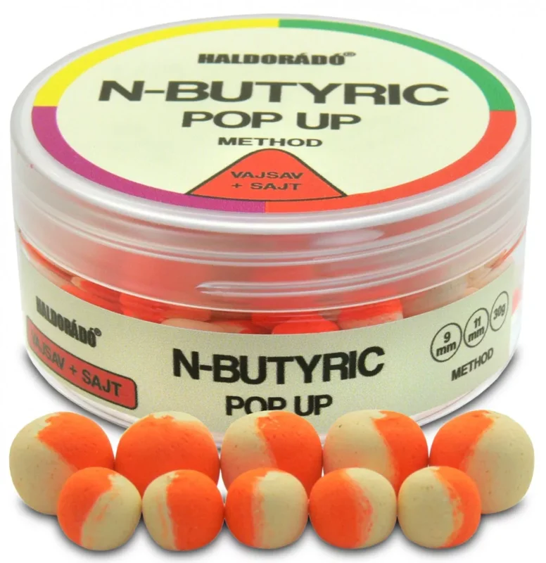 Haldorádó N-Butyric Pop Up Method 9, 11 mm - Vajsav + Sajt 30gr Legkelendőbb