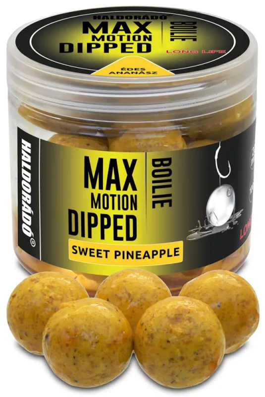 Ne maradj le HALDORÁDÓ MAX MOTION Boilie Dipped 20 mm - Édes Ananász 80gr