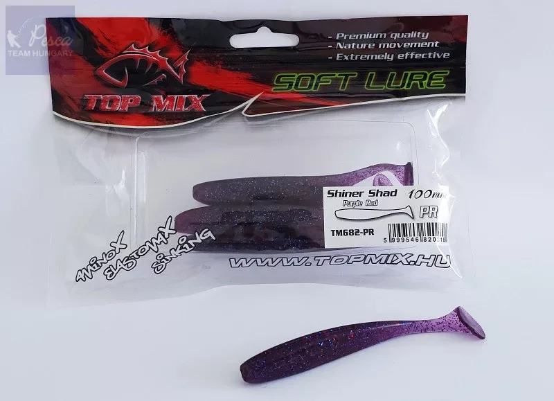 Legkelendőbb Top Mix Shiner Shad Purple Red Gumihal 10cm