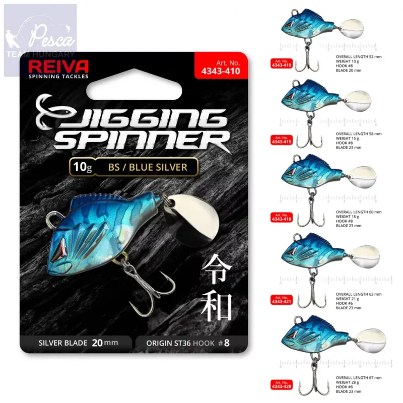 Azonnali szállítás Reiva Jigging Spinner Blue Silver