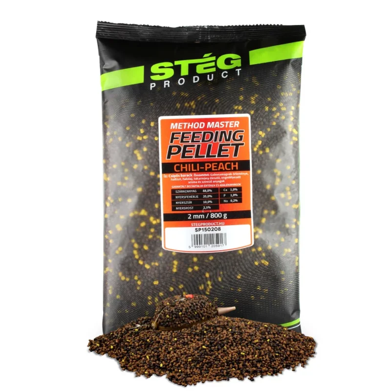 Outlet Stég Feeding Pellet 2mm Chili-Peach 800gr