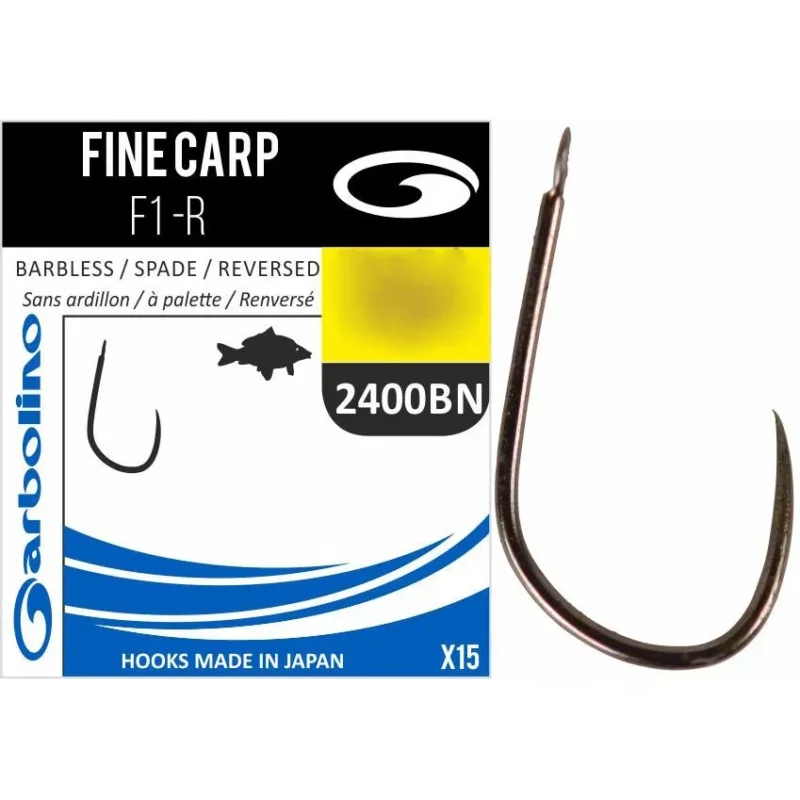 Utolsó esély Garbolino Fine Carp F1 2400BN 14 Lapkás Szakáll Nélküli Ponytozó Horog