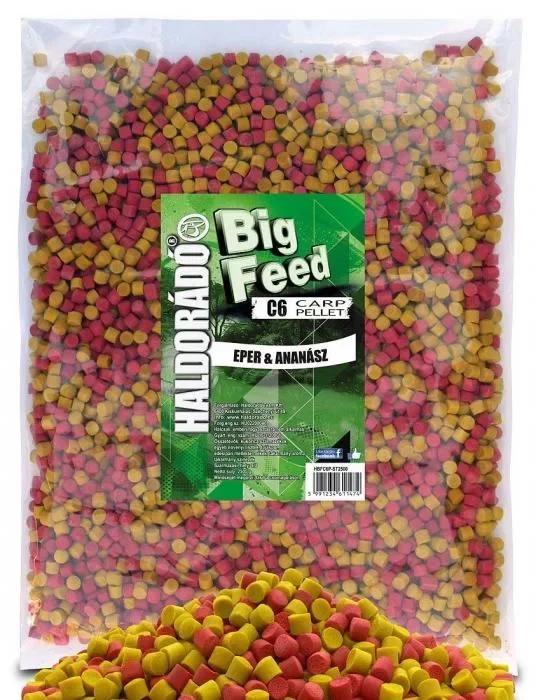 Végkiárusítás Haldorádó Big Feed C6 Etető Pellet Eper&Ananász 8mm 2,5kg