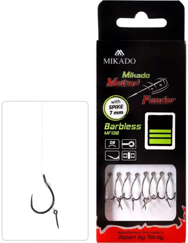 Akció Mikado Method Feeder FC Szakállnélküli Csalitüskés Rig No. 8-as Horog
