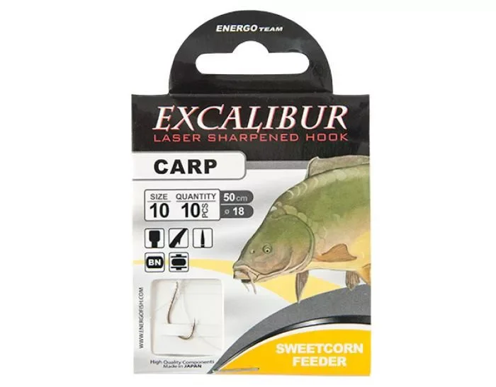 Legkelendőbb Energo Team Excalibur Sweetcorn Feeder Előkötött Horog 4