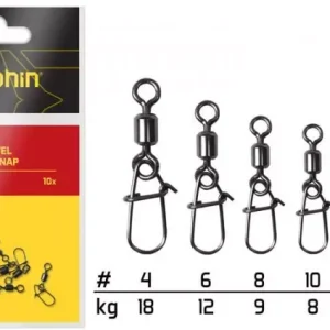 Azonnali szállítás Delphin Rolling Swivel With Micro Snap Forgókapocs 4-es