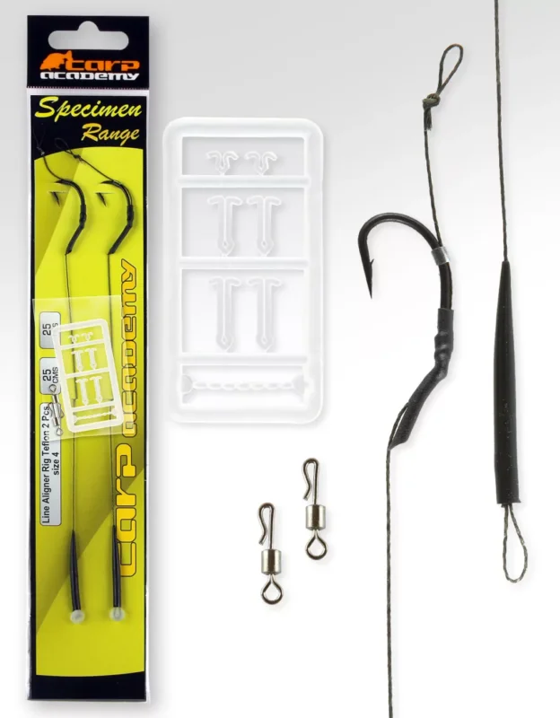 Korlátozott ajánlat Carp Academy Line Aligner Rig Teflon Előkötött Horog 6 25lb