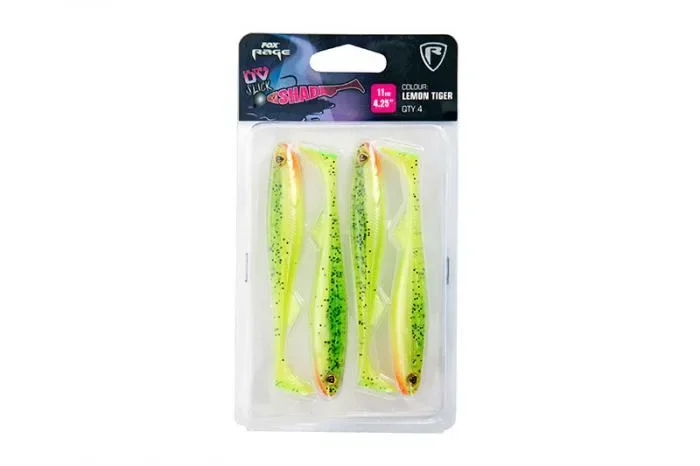 Szuper ajánlat FOX Rage Slick Shad Lemon Tiger Ultra UV Packs Gumihalak 11cm