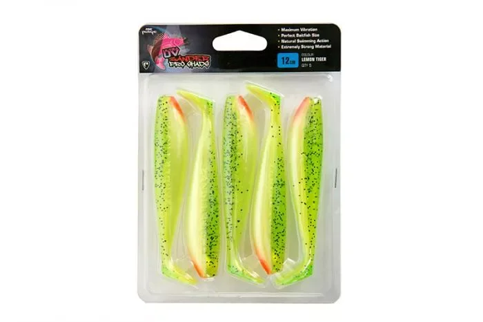 Akció FOX Rage Zander Pro Shad Lemon Tiger Ultra UV Pack Gumihalak 12cm