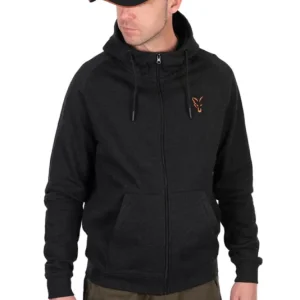 Korlátozott ajánlat Fox collection lw hoody black&orange kapucnis cipzáras pulóver M