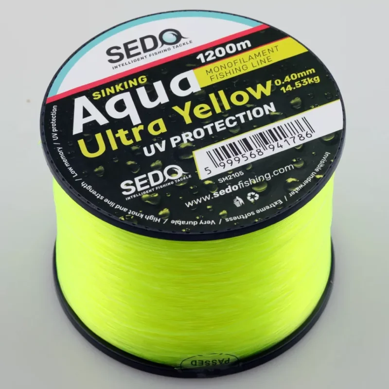 Azonnal elérhető Sedo aqua sinking ultra yellow monofil zsinór 1200m 0,28mm 7,62kg