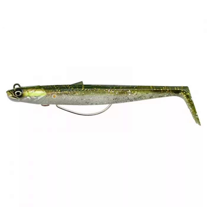 Vedd meg online Savage Gear Sandeel V2 Weedless Gumihal 11,5cm 22g Green Silver