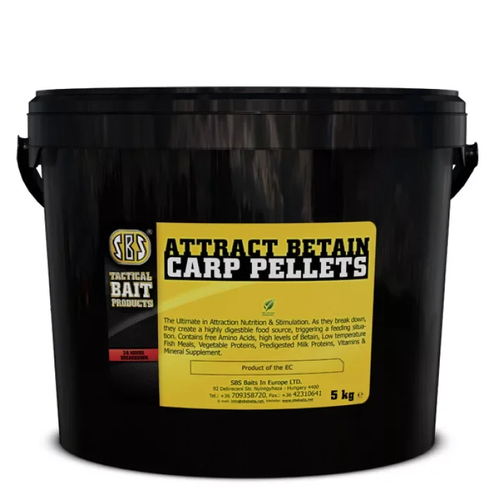 SBS Attract Betain Carp Pellets 6 mm 10kg Cranberry-Black Caviar Szuper akció