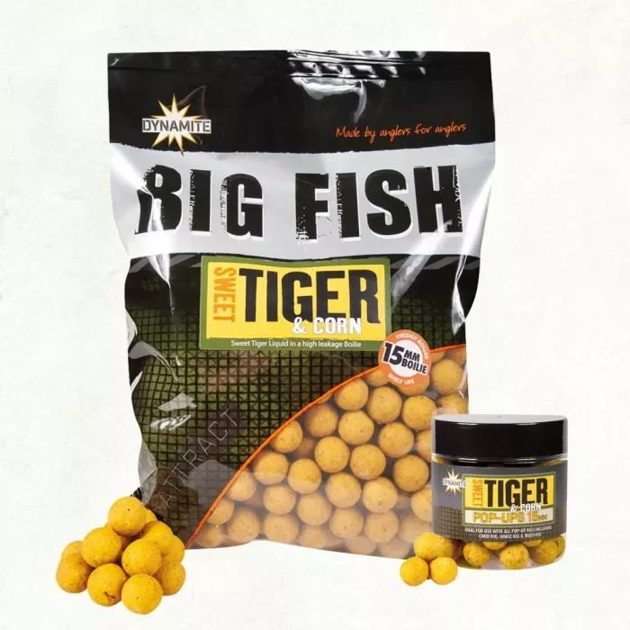 Dynamite Baits Big Fish Sweet Tiger & Corn Boilies 20mm 5kg (DY1525) Alacsony ár