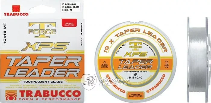Rendeld meg most Trabucco T-Force Taper Leader 15m 0.20mm-0.50mm Dobó Előke Zsinór