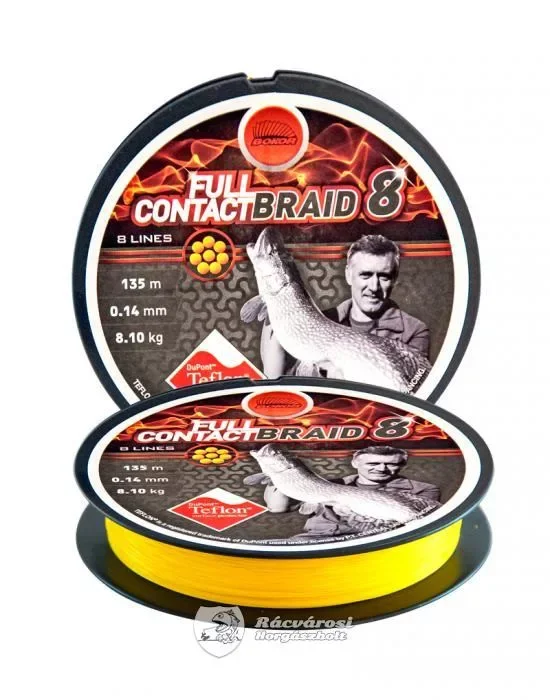 Bokor Full Contact Braid 8 135m 0,25mm Fonott Horgász Zsinór Végkiárusítás