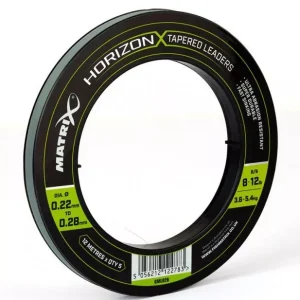 Vedd meg online Fox Matrix Horizon-X Tapered Leaders 12m 0,22-0,28mm