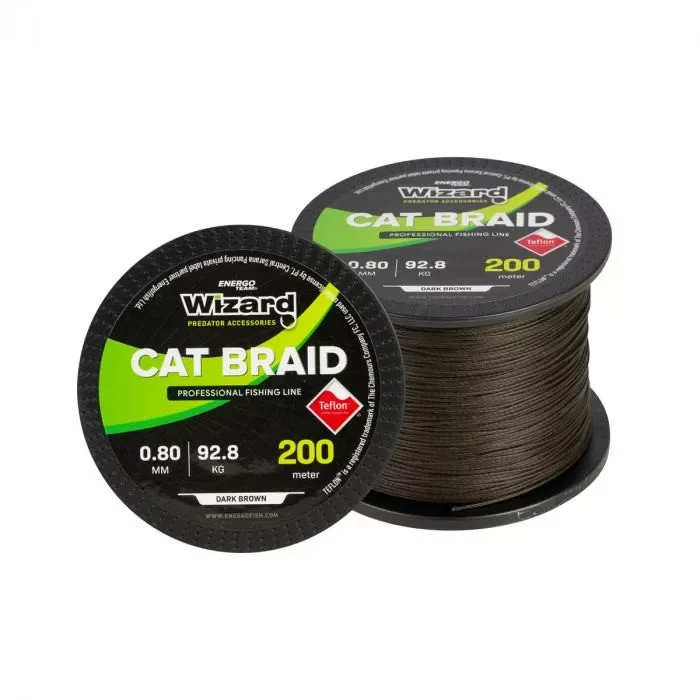 Legjobb ár Wizard Cat Braid Sötétbarna Fonott Zsinór 200m 0.40mm 47.3kg