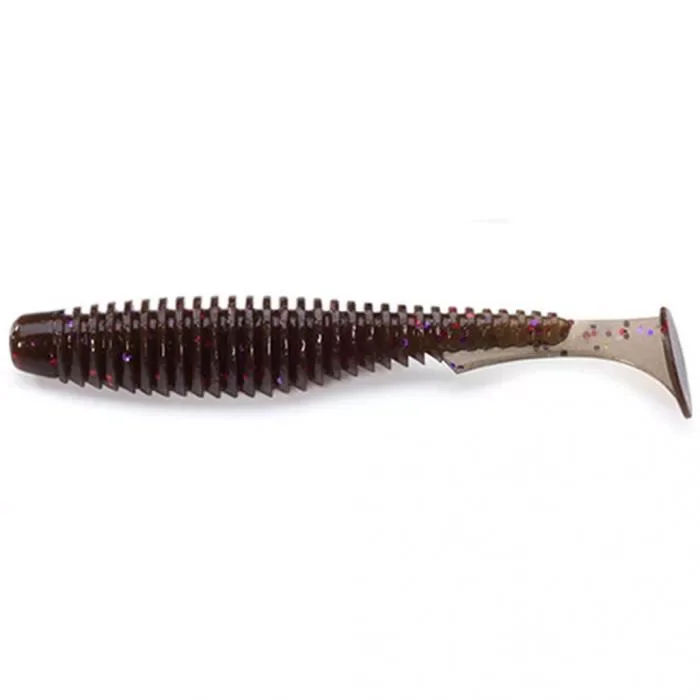 Fishup U-Shad Gumihal 2,5" Green Pumpkin Brown/Red & Purple Biztonságos fizetés