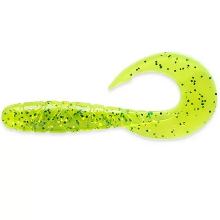 Árcsökkenés Fishup Mighty Grub Twister 4,5" Flo Chartreuse/Green