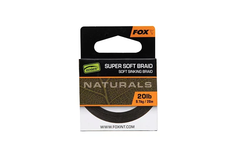 Biztonságos fizetés Fox edges naturals soft braid hooklenght fonott zsinór 20m 20lb