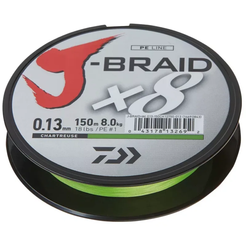 Népszerű Daiwa J-Braid X8 Fonott Zsinór chartreuse 150m 0,10mm